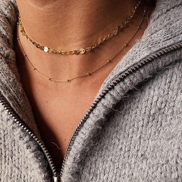 vintage beads round chain gold double layer clavicle necklace female charm party jewelry simple clothing accessories chokers, Golden;silver
vintage beads round chain gold double layer clavicle necklace female charm party jewelry simple clothing accessories chokers, Golden;silver