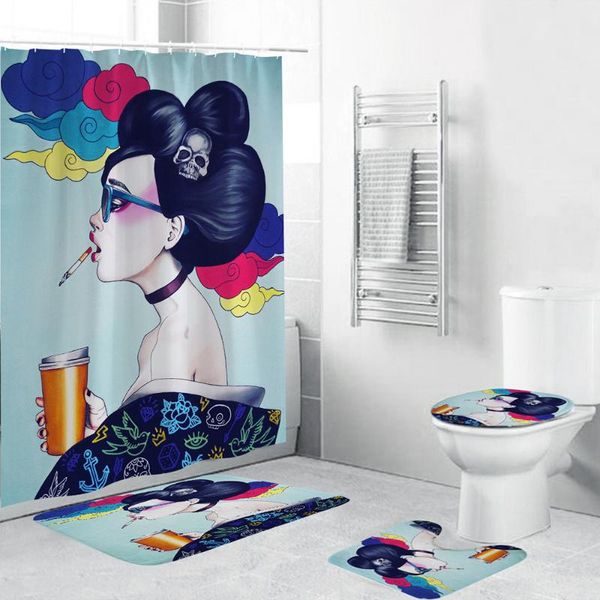 shower curtains cool girl curtain fashion smoking women print bathroom decor 4 piece set non-slip carpet toilet cover mat
shower curtains cool girl curtain fashion smoking women print bathroom decor 4 piece set non-slip carpet toilet cover mat