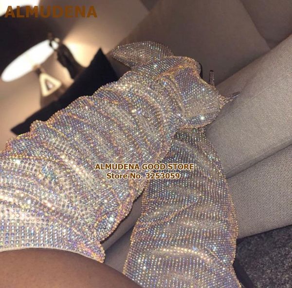 boots almudena real po luxury glittering crystal thigh high stiletto heels over-the-knee sparkling tall wedding shoes, Black
boots almudena real po luxury glittering crystal thigh high stiletto heels over-the-knee sparkling tall wedding shoes, Black