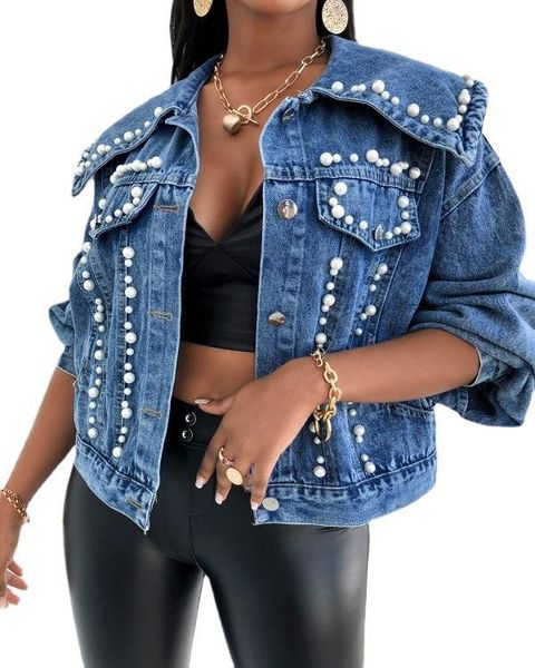 women's jackets sparkling beading women denim ins test streetwear turn-down collar single-breasted short coats autumn 2021, Black;brown
women's jackets sparkling beading women denim ins test streetwear turn-down collar single-breasted short coats autumn 2021, Black;brown