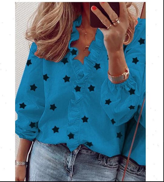 office spring summer polka dot womens blouses long sleeve ruffle v neck short pullover, White
office spring summer polka dot womens blouses long sleeve ruffle v neck short pullover, White