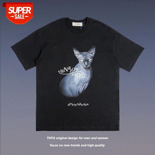 t shirt original high street tide brand summer short-sleeved men and women ins personality cat print harajuku loose couple #h40b, White;black
t shirt original high street tide brand summer short-sleeved men and women ins personality cat print harajuku loose couple #h40b, White;black