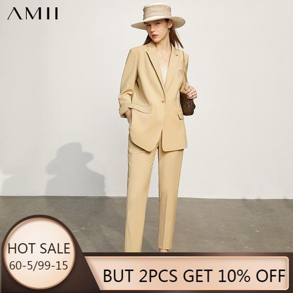 amii minimalism spring women's suit offical lady solid lapel blazer women causal high waist pants 12130081 two piece, White
amii minimalism spring women's suit offical lady solid lapel blazer women causal high waist pants 12130081 two piece, White