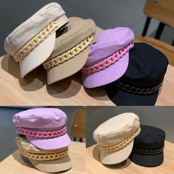 wide brim hats flat hat women sboy with chain decoration in korean style all season applicable, Blue;gray
wide brim hats flat hat women sboy with chain decoration in korean style all season applicable, Blue;gray
