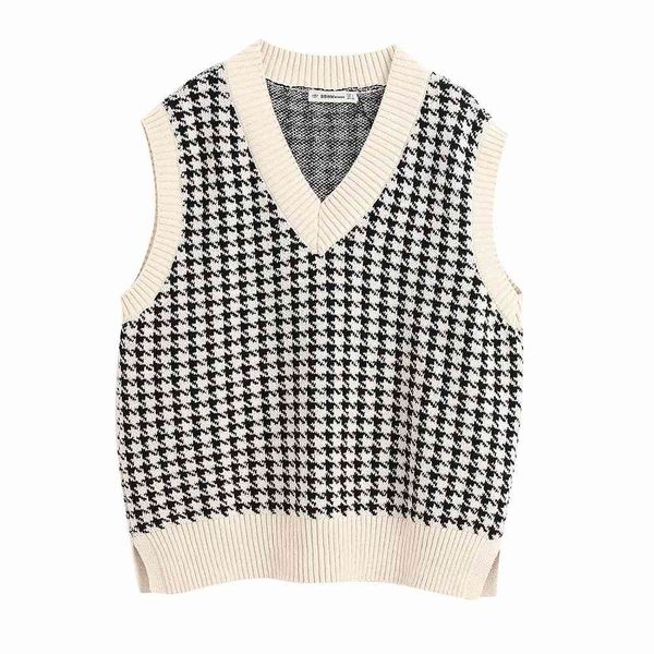 stylish chic houndstooth plaid sleeveless sweater women fashion v-neck pullovers elegant ladies casual jumpers 210520, White
stylish chic houndstooth plaid sleeveless sweater women fashion v-neck pullovers elegant ladies casual jumpers 210520, White