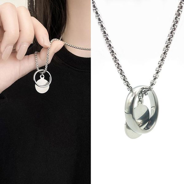 pendant necklaces ring necklace female fashion brand hip-hop ins titanium steel round creative personality niche ladies jewelry, Silver
pendant necklaces ring necklace female fashion brand hip-hop ins titanium steel round creative personality niche ladies jewelry, Silver