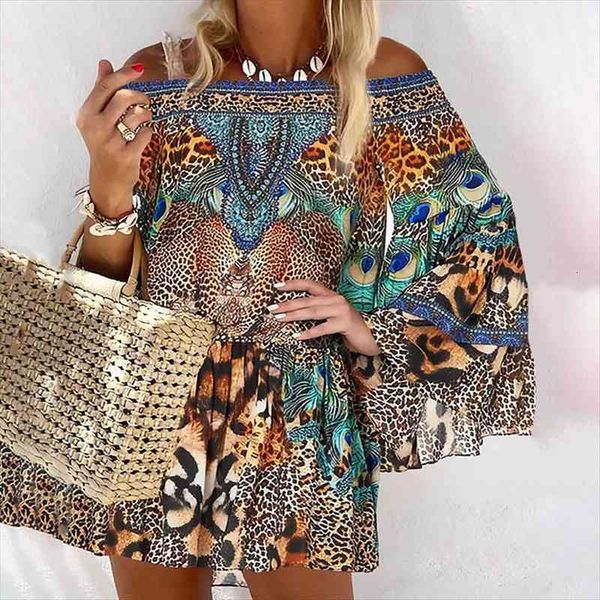off shoulder elegant mini women dress cocktail party leopad print long sleeve, Black;gray
off shoulder elegant mini women dress cocktail party leopad print long sleeve, Black;gray
