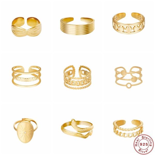 cluster rings aide 925 sterling silver bohemian multilayer for women trendy vintage finger opening ring fine jewerly birthday party gift, Golden;silver
cluster rings aide 925 sterling silver bohemian multilayer for women trendy vintage finger opening ring fine jewerly birthday party gift, Golden;silver