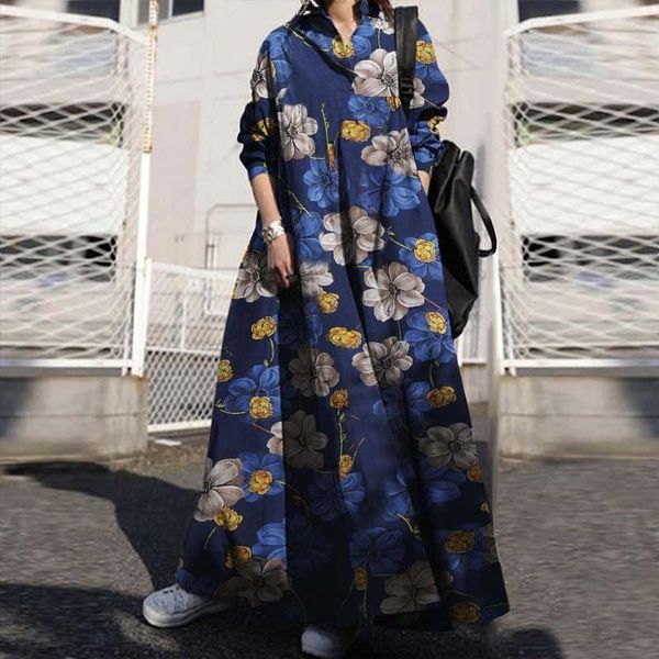 vintage floral printed sundress 2021 zanzea women maxi long dress spring lapel neck sleeve shirt vestidos plus size robe casual dresses, Black;gray
vintage floral printed sundress 2021 zanzea women maxi long dress spring lapel neck sleeve shirt vestidos plus size robe casual dresses, Black;gray