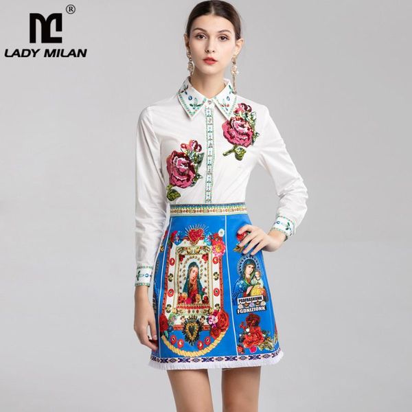 women's two piece pants ladies' runway twinsets turn down collar long sleeves sequined roses printed skirts with beaded tassels dr, White
women's two piece pants ladies' runway twinsets turn down collar long sleeves sequined roses printed skirts with beaded tassels dr, White