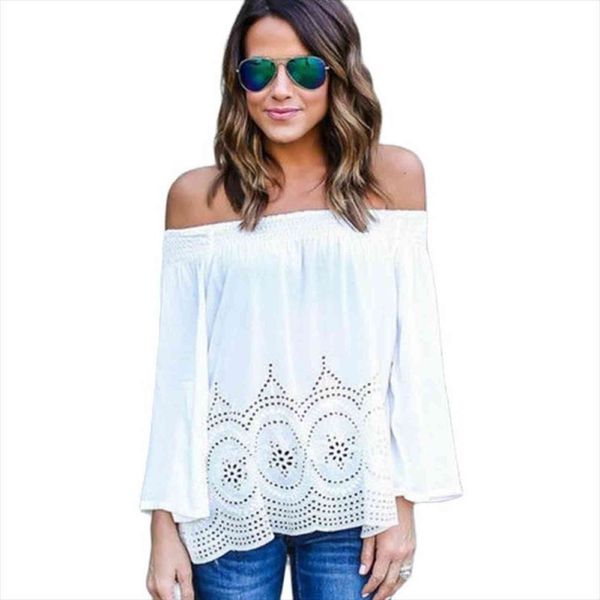 casual summer chiffon blusas women shirt off shoulder long sleeve lace plus size blouses 3 colors s xxxl, White
casual summer chiffon blusas women shirt off shoulder long sleeve lace plus size blouses 3 colors s xxxl, White
