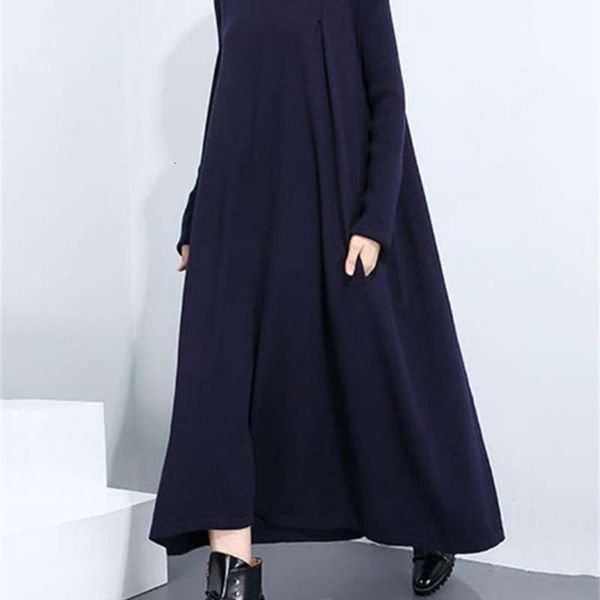 loose casual dresses oversized high neck side seam pocket dress, Black;gray