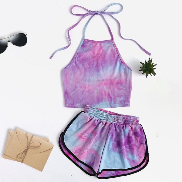 women's tracksuits 2021 fashion clohing two pieces set women summer pants and tie dye halter sets for backless crop kawaii, Gray
women's tracksuits 2021 fashion clohing two pieces set women summer pants and tie dye halter sets for backless crop kawaii, Gray