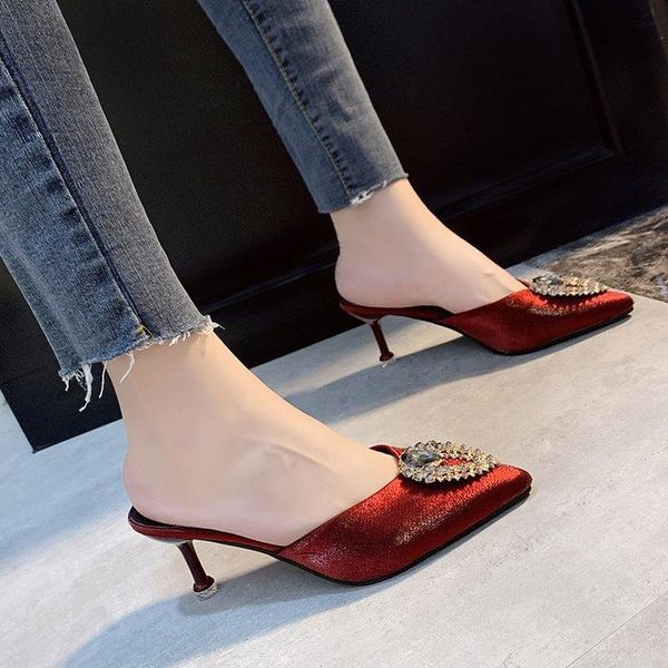 dress shoes flock women pumps summer wedding stiletto high pointed toe with crystal heel sandals ladies sandalia feminina shallow, Black
dress shoes flock women pumps summer wedding stiletto high pointed toe with crystal heel sandals ladies sandalia feminina shallow, Black