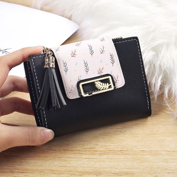 wallets 2021 winter style women's handbag tassels pendant short wallet purse, Red;black
wallets 2021 winter style women's handbag tassels pendant short wallet purse, Red;black