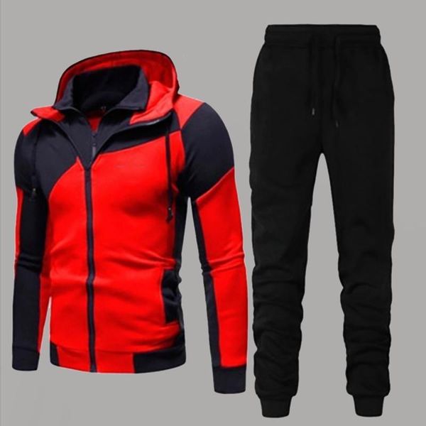 men's tracksuits 2021 sets splicing zipper placket hooded sweatshirt lace up slacks jogging fitness exercise leisure two piece set, Gray
men's tracksuits 2021 sets splicing zipper placket hooded sweatshirt lace up slacks jogging fitness exercise leisure two piece set, Gray