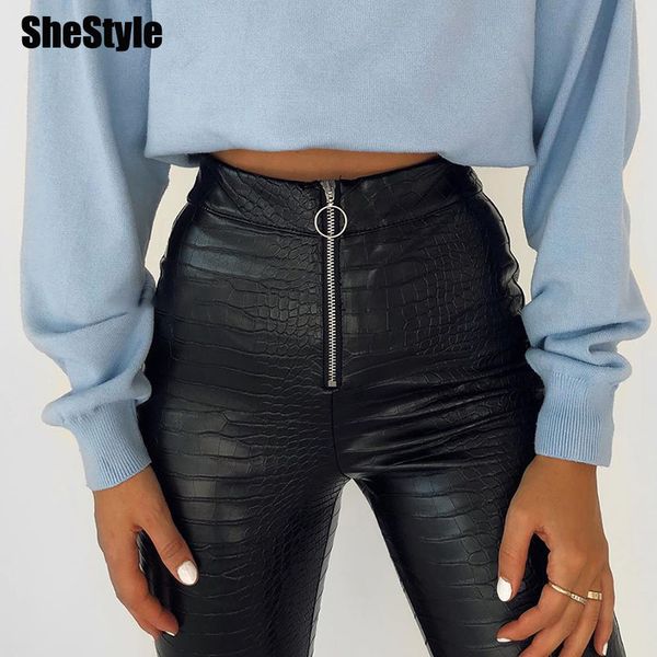 shestyle pencil pant women crocodile printed zipper ring black hign waist pu faux leather leggings trousers office pantsb, Black;white
shestyle pencil pant women crocodile printed zipper ring black hign waist pu faux leather leggings trousers office pantsb, Black;white