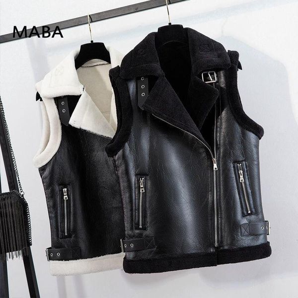 women's vests 2021 winter women vest faux leather jacket turn down collar sleeveless loose sashes black fleece wool thick warm zipper p, Black;white
women's vests 2021 winter women vest faux leather jacket turn down collar sleeveless loose sashes black fleece wool thick warm zipper p, Black;white
