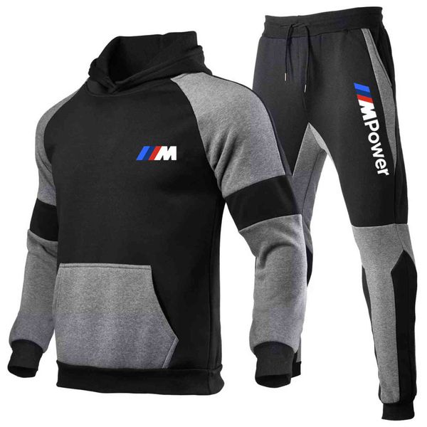spring and autumn men's multi splicing off shoulder casual sweater set color matching hooded sports suit, Black
spring and autumn men's multi splicing off shoulder casual sweater set color matching hooded sports suit, Black
