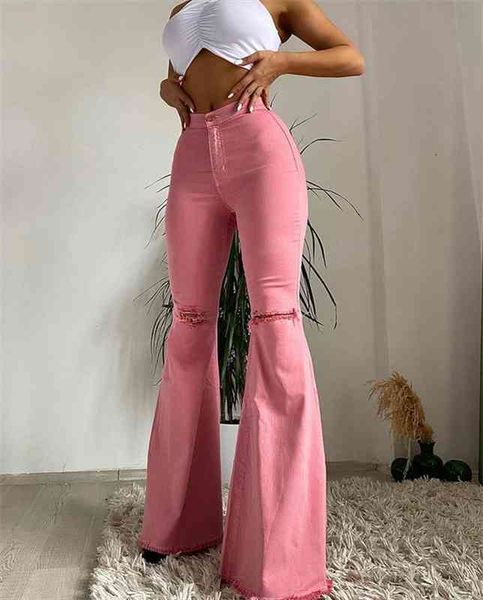 women denim flared pants fashion high-waisted version with hollow decoration solid color tight summer clothing pink blue purple, Black;white
women denim flared pants fashion high-waisted version with hollow decoration solid color tight summer clothing pink blue purple, Black;white