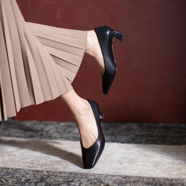 european style women shoes fashion casual genuine leather high heels party work women's cowhide pumps dress, Black
european style women shoes fashion casual genuine leather high heels party work women's cowhide pumps dress, Black