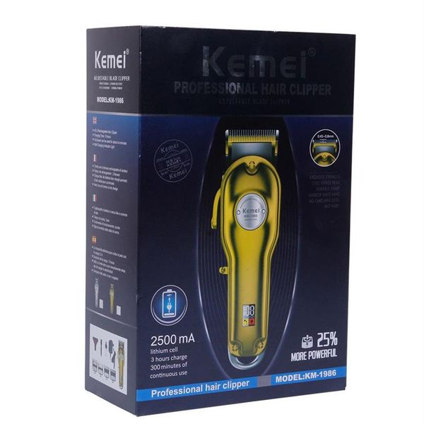 kemei all-metal barber professional hair clipper km-1986 electric cordless lcd hair trimmer gold silver hair cutting machine whole552v
kemei all-metal barber professional hair clipper km-1986 electric cordless lcd hair trimmer gold silver hair cutting machine whole552v
