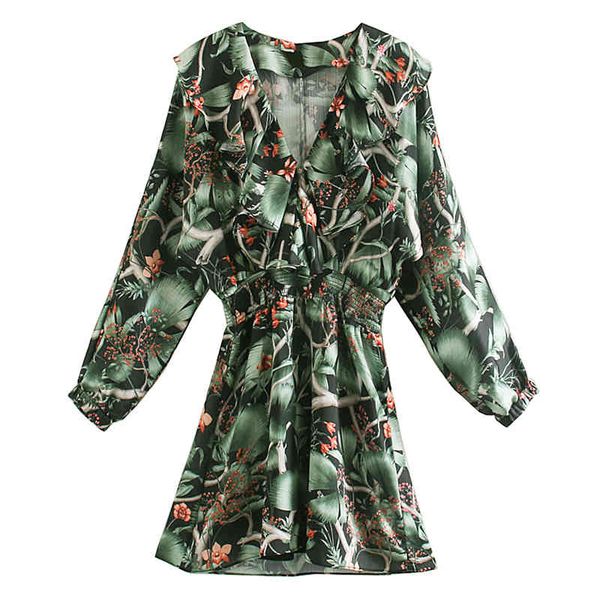 spring chic ruffles dresses women stylish vintage floral printed dress elegant ladies elastic waist mini dresses 210520, Black;gray
spring chic ruffles dresses women stylish vintage floral printed dress elegant ladies elastic waist mini dresses 210520, Black;gray