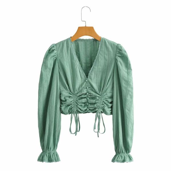 women's knits & tees women fashion drawstring pleated waist za green short shirts female casual v-neck long lantern sleeve white t
women's knits & tees women fashion drawstring pleated waist za green short shirts female casual v-neck long lantern sleeve white t