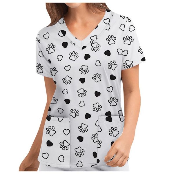 women's blouses & shirts cute love print pocket v-neck blouse short sleeve loose female temperament casual fashion bayan gomlek #t2, White
women's blouses & shirts cute love print pocket v-neck blouse short sleeve loose female temperament casual fashion bayan gomlek #t2, White