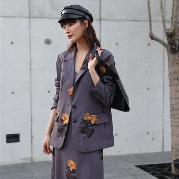 women's suits & blazers fashion flower print casual vintage spring autumn 2021 loose notched collar long sleeve suit jacket female shor, White;black
women's suits & blazers fashion flower print casual vintage spring autumn 2021 loose notched collar long sleeve suit jacket female shor, White;black