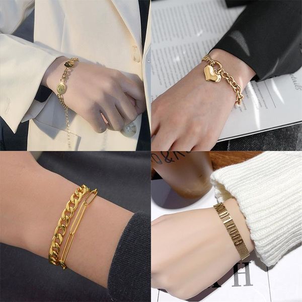 link, chain meyrroyu stainless steel 3 color multi-style thick bracelets heart butterfly geometric for women 2021 gift fashion jewelry, Black
link, chain meyrroyu stainless steel 3 color multi-style thick bracelets heart butterfly geometric for women 2021 gift fashion jewelry, Black