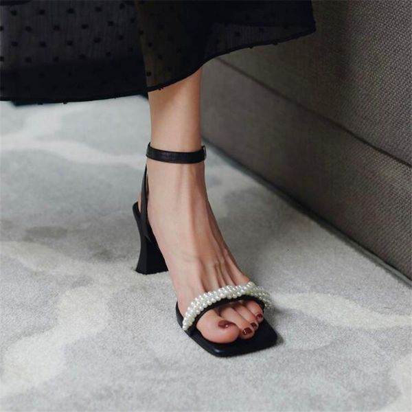 sandals summer ladies high-heeled square toe pearl chain decoration thick-heeled fashion party v7wr, Black
sandals summer ladies high-heeled square toe pearl chain decoration thick-heeled fashion party v7wr, Black