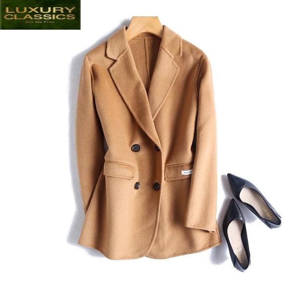 women's wool & blends 100% spring autumn coat female manteau femme hiver 2021 korean elegant ladies woolen jacket women blend coats lw2, Black
women's wool & blends 100% spring autumn coat female manteau femme hiver 2021 korean elegant ladies woolen jacket women blend coats lw2, Black