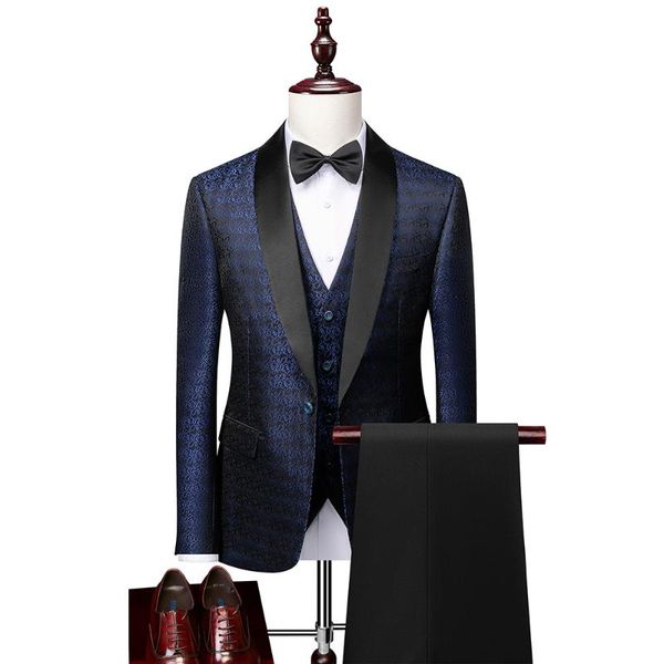 men's suits & blazers men's wedding dress set 2021 product prom dress/luxury blue tuxedo 3-piece classic suit jacket vest pants m-5, White;black
men's suits & blazers men's wedding dress set 2021 product prom dress/luxury blue tuxedo 3-piece classic suit jacket vest pants m-5, White;black