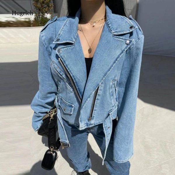 women's jackets 2021 korean autumn fashion lapel retro loose locomotive casual multi-pocket denim jacket female, Black;brown
women's jackets 2021 korean autumn fashion lapel retro loose locomotive casual multi-pocket denim jacket female, Black;brown