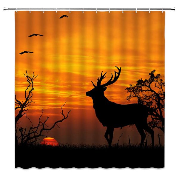 sztnsm deer shower curtain african grassland sunset flying bird forest deer trunk silhouette, 70x70 inch polyester fabric
sztnsm deer shower curtain african grassland sunset flying bird forest deer trunk silhouette, 70x70 inch polyester fabric
