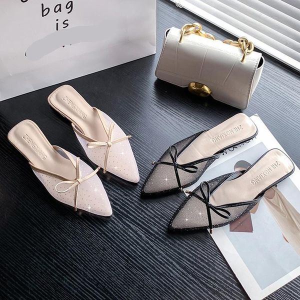 low pointed toe slippers women summer flat shoes female mules slides fashion butterfly-knot pantofle shallow cover luxury, Black
low pointed toe slippers women summer flat shoes female mules slides fashion butterfly-knot pantofle shallow cover luxury, Black