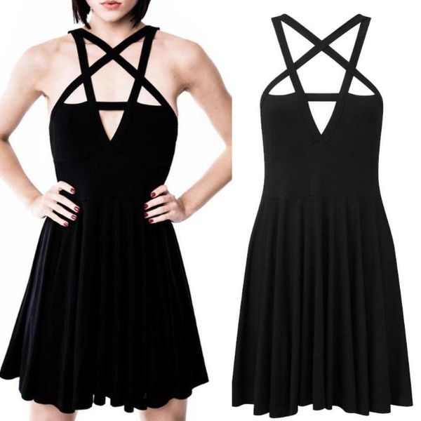 casual dresses fashion gothic punk style women mini dress cool solid a-line sling backless sleeveless evening club party vestido, Black;gray
casual dresses fashion gothic punk style women mini dress cool solid a-line sling backless sleeveless evening club party vestido, Black;gray