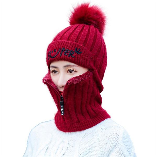 beanie/skull caps female winter knitted hats add fur lined warm for women with zipper keep face warmer balaclava pompoms cap, Blue;gray
beanie/skull caps female winter knitted hats add fur lined warm for women with zipper keep face warmer balaclava pompoms cap, Blue;gray