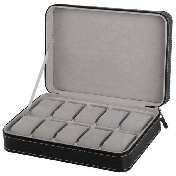 watch boxes & cases portable box organizer pu leather casket with zipper classic style 10 grids multi-functional bracelet display case, Black;blue
watch boxes & cases portable box organizer pu leather casket with zipper classic style 10 grids multi-functional bracelet display case, Black;blue