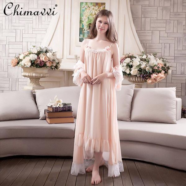 princess court style nightdress women chiffon korean-style long-sleeved homewear lace sling nightgown two-piece set loose spring women', Black;red
princess court style nightdress women chiffon korean-style long-sleeved homewear lace sling nightgown two-piece set loose spring women', Black;red