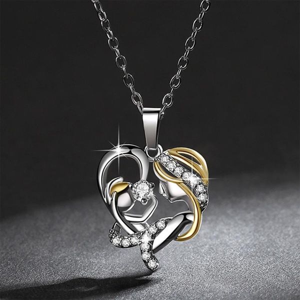 pendant necklaces 2021 mom and baby necklace mother's day gift mother daughter child crystal rhinestone heart shaped for women, Silver
pendant necklaces 2021 mom and baby necklace mother's day gift mother daughter child crystal rhinestone heart shaped for women, Silver