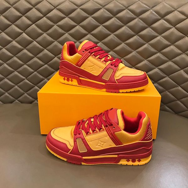 luxury designer shoes spring and summer men's sports yellow embossing calfskin production with box size38-45, Red;white
luxury designer shoes spring and summer men's sports yellow embossing calfskin production with box size38-45, Red;white