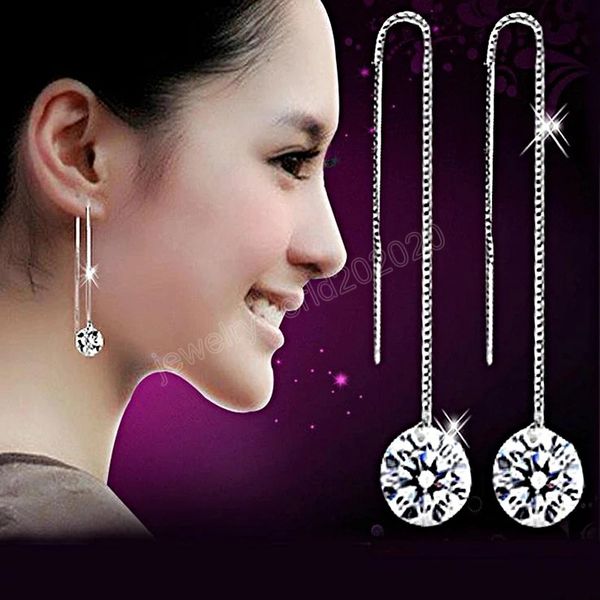 women dangle earrings tassel jewelry zircon crystal rhinestone exquisite eardrop water drop long chain earrings pendientes, Silver
women dangle earrings tassel jewelry zircon crystal rhinestone exquisite eardrop water drop long chain earrings pendientes, Silver
