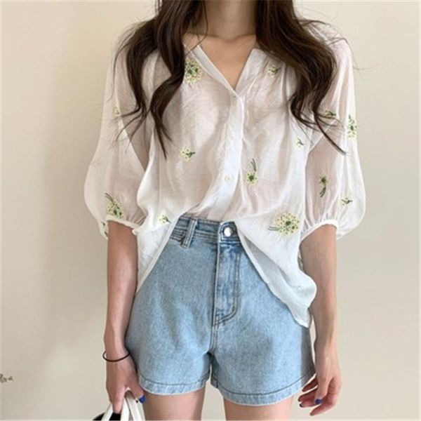 women's blouses & shirts ins korean style official temperament summer shirt for ladies lantern sleeve loose chic female 2021, White
women's blouses & shirts ins korean style official temperament summer shirt for ladies lantern sleeve loose chic female 2021, White