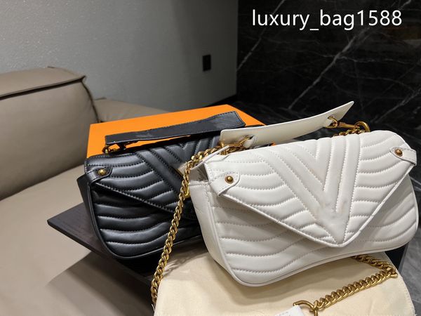 fashion luxury leather stripe chain bag for women