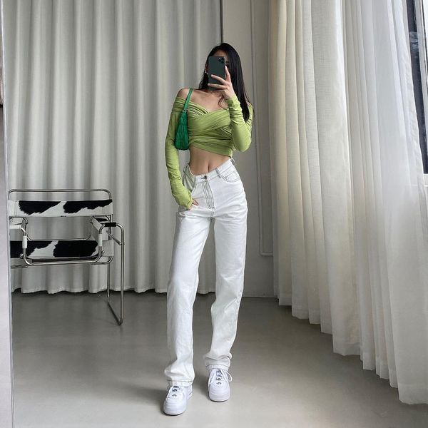 korean fashion white women jeans high waist long streetwear knee length trousers straight leg pants denim ladies baggy femme black, Blue
korean fashion white women jeans high waist long streetwear knee length trousers straight leg pants denim ladies baggy femme black, Blue