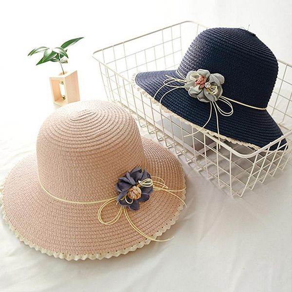 women's summer wide brim sun hat beach hats cap flower straw for girls outdoor packable bucket 5 colors chapeu, Blue;gray
women's summer wide brim sun hat beach hats cap flower straw for girls outdoor packable bucket 5 colors chapeu, Blue;gray