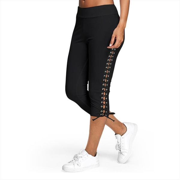plus size s 5xl womens legging lace up skinny capri casual high waist side solid summer bottoms trouser, Black
plus size s 5xl womens legging lace up skinny capri casual high waist side solid summer bottoms trouser, Black