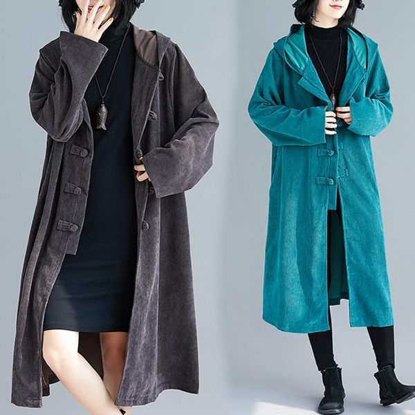 women's trench coats corduroy plus size solid vintage hooded women loose long autumn winter female coat 2021 clothes db738, Tan;black
women's trench coats corduroy plus size solid vintage hooded women loose long autumn winter female coat 2021 clothes db738, Tan;black
